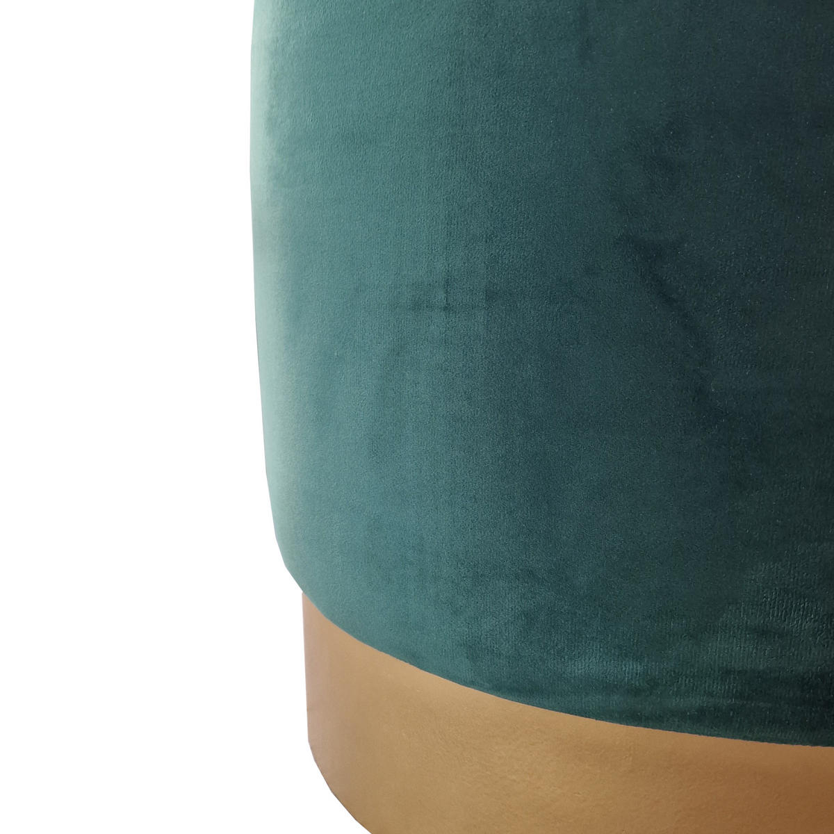 SITZHOCKER Larvik - Türkis/Goldfarben, Kunststoff/Metall (40/40/40cm) - [en.casa]