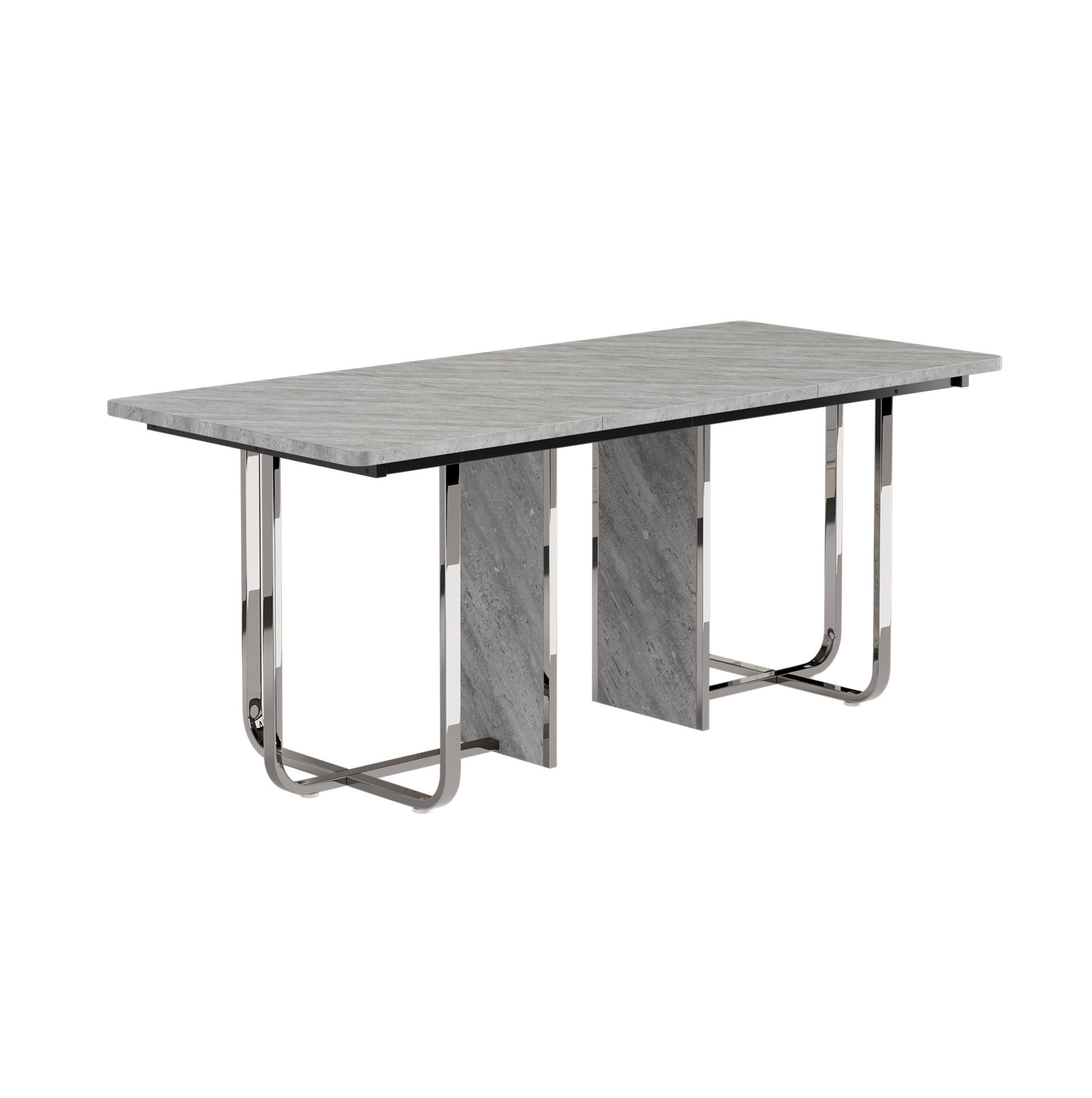 ESSTISCH 180/80/75 cm in Grau mit Metallbeinen für 6 bis 8 Personen - Grau, Holzwerkstoff (180/80/75cm) - Flora Grace