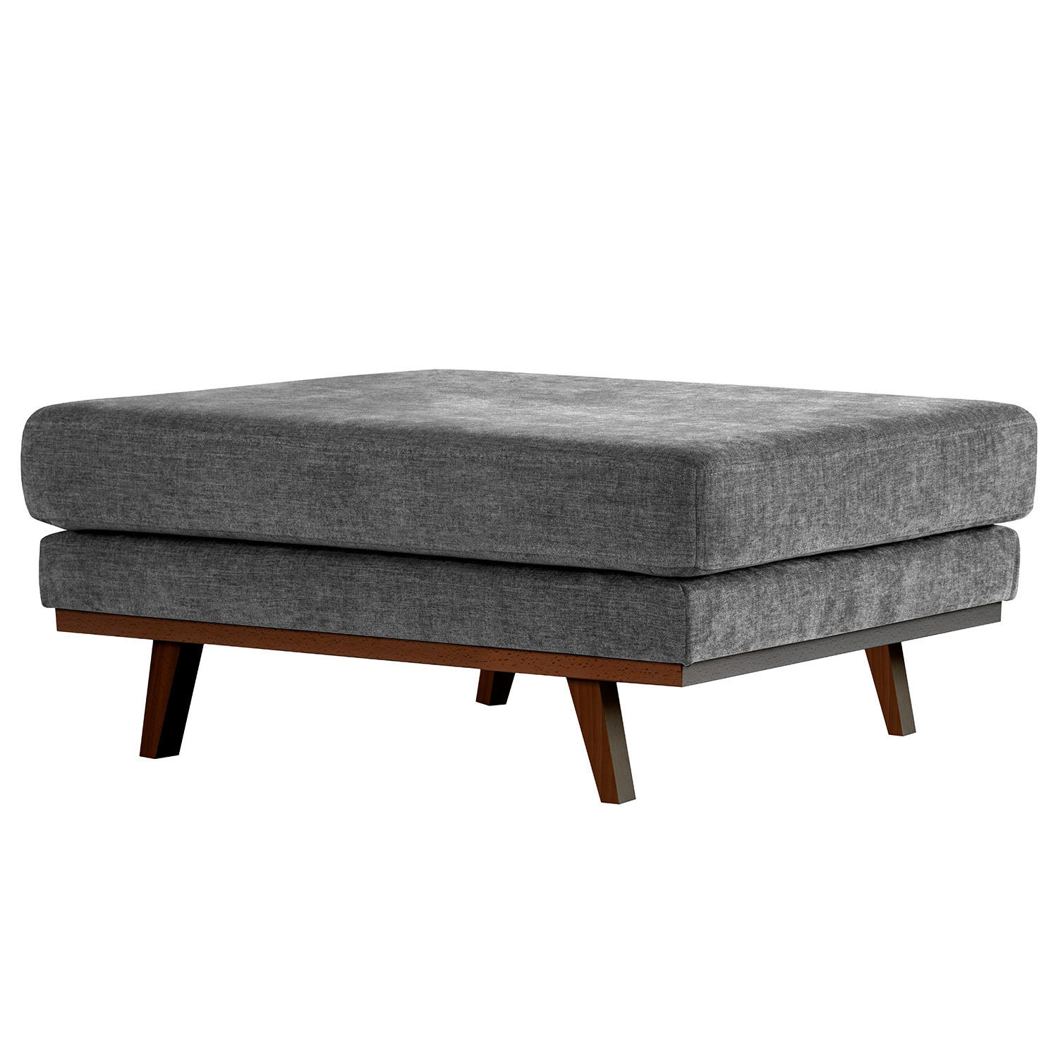 POLSTERHOCKER - Dunkelgrau/Buchefarben, Buchenholz/Textil (85/43/60cm) - home24