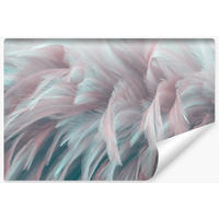 FOTOTAPETE Für Schlafzimmer Bunte Federn 3D 520x318cm - Türkis/Blau, Papier (520/318cm) - Muralo