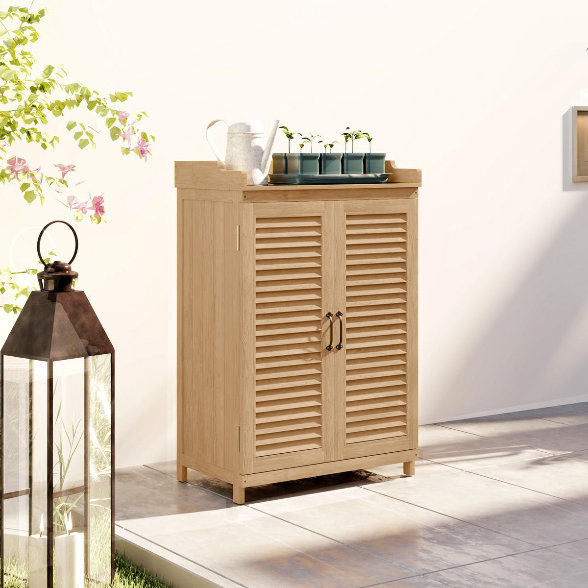 GARTENSCHRANK DE-09240 Gelb - Gelb, Holz (40/98.5/65.5cm) - ComfortXL