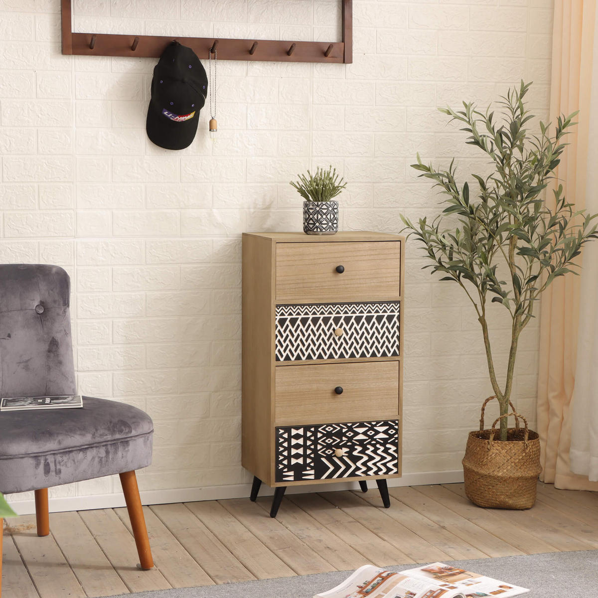 KOMMODE Braun 30/40/78 cm - Braun, Holzwerkstoff (30/78/40cm) - Mobili Rebecca