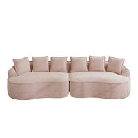 4-SITZER SOFA Chenille Pink mit Kissen - Rosa, Textil (320/67/114cm) - WISHDOR