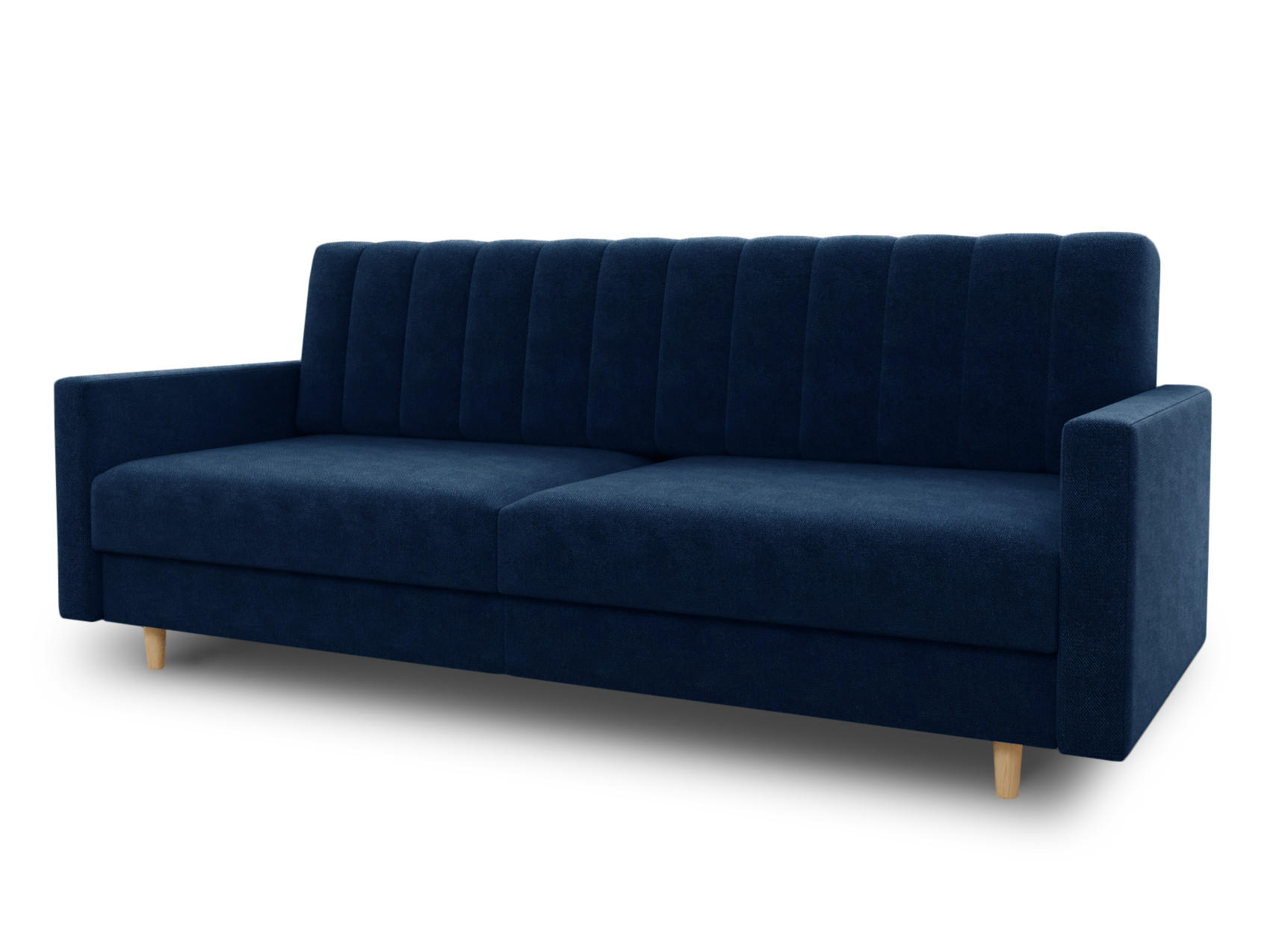 SCHLAFSOFA Sara - Blau/Beige, Holz/Textil (214/86/90cm)