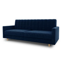 SCHLAFSOFA Sara - Blau/Beige, Holz/Textil (214/86/90cm)
