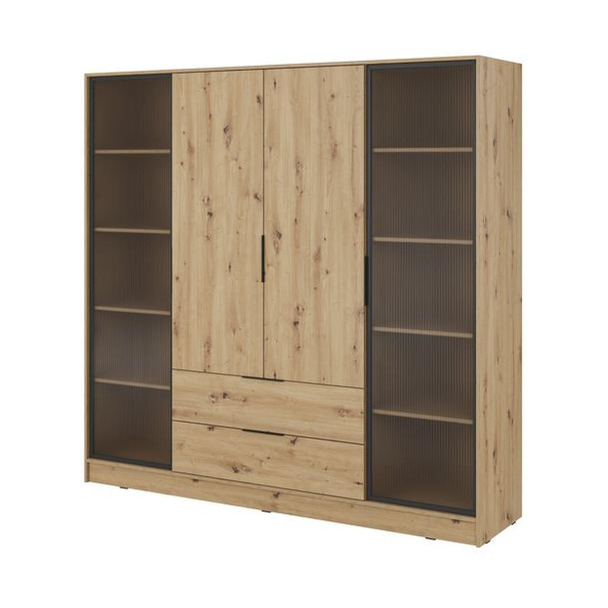 KLEIDERSCHRANK – 206 cm – Kelly – Eiche – KS-GEN0285 - Eiche Artisan, Holzwerkstoff (206/200/51cm) - hi-markt