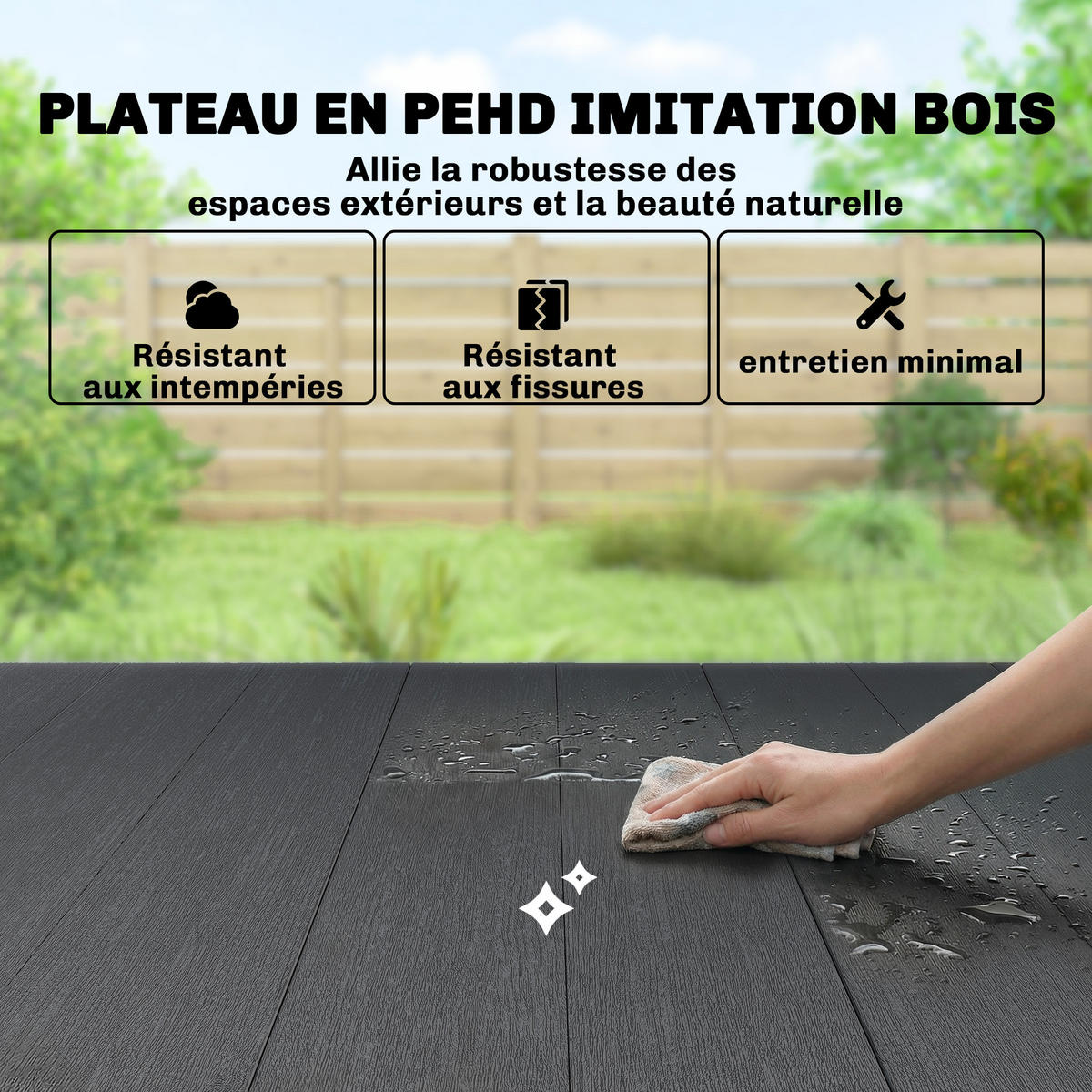 GARTENTISCH DE-14209 rechteckig 150x90 cm, für 4-6 Personen Schwarz - Schwarz, Metall (150/90/74cm) - ComfortXL