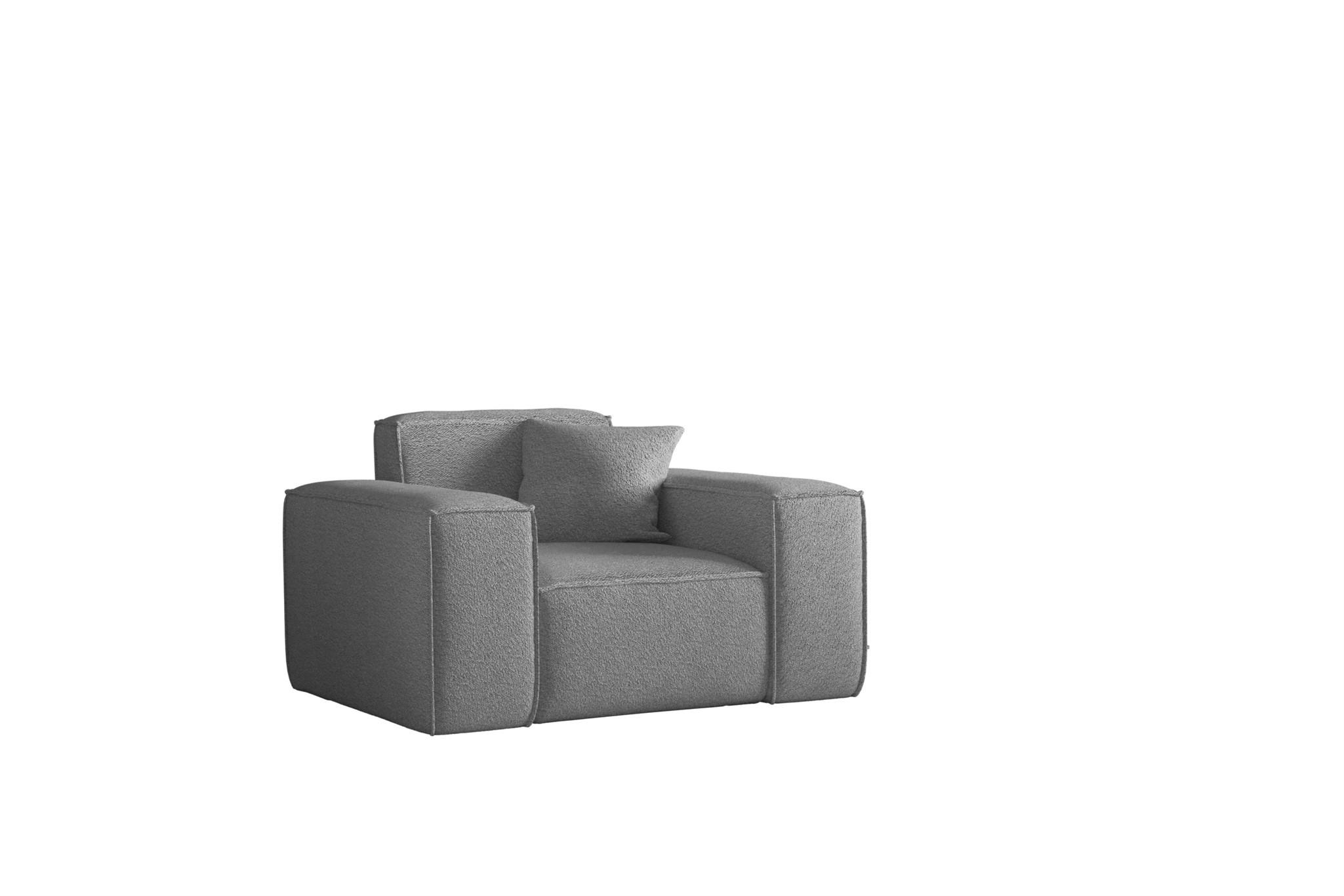 SESSEL Celes Premium Ascot Bukla - Grau, Holzwerkstoff/Textil (121/73/88cm) - Fun Möbel