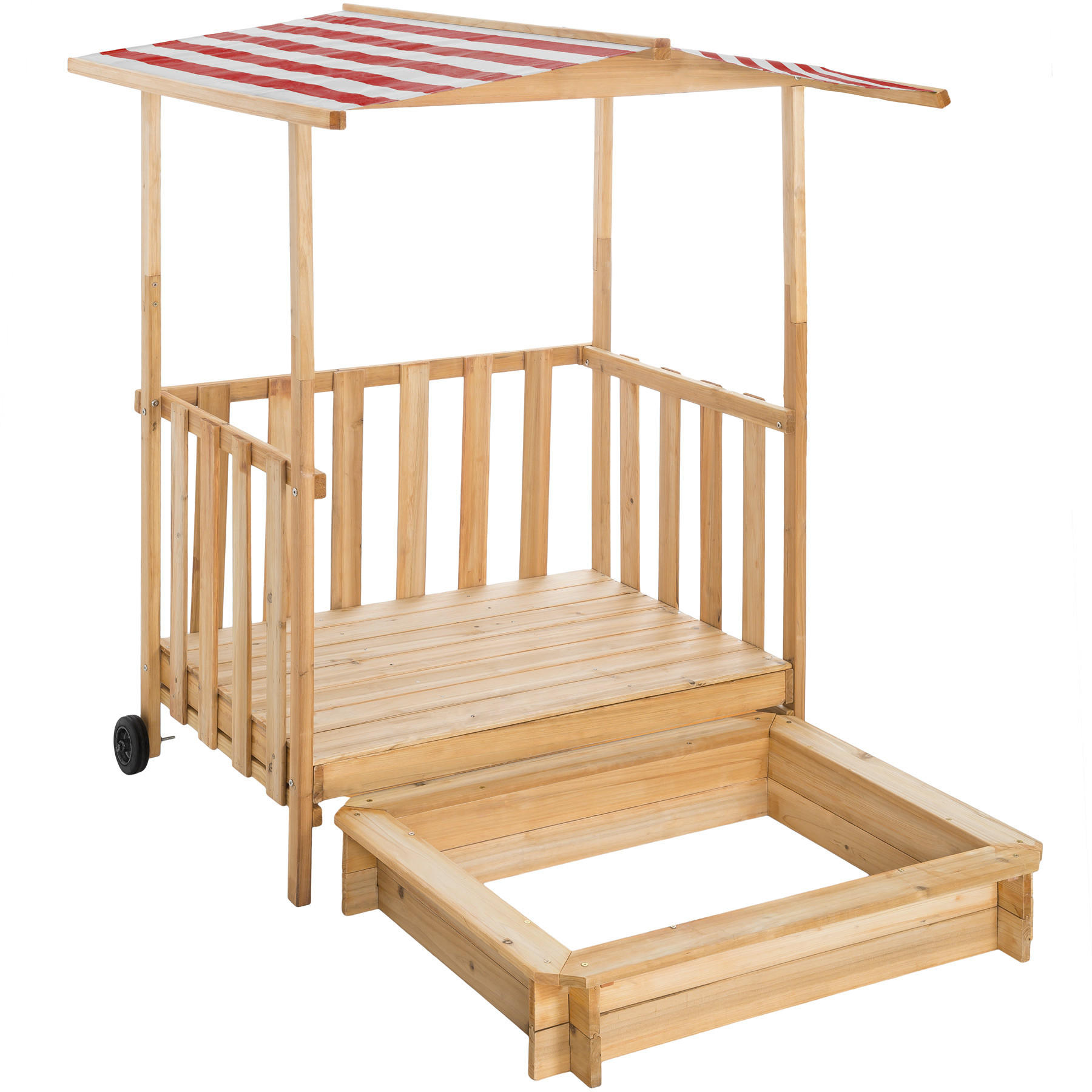 SANDKASTEN Gretchen,106 x 105 x 137 cm,rot - Rot, Holz (106/105/137cm) - tectake