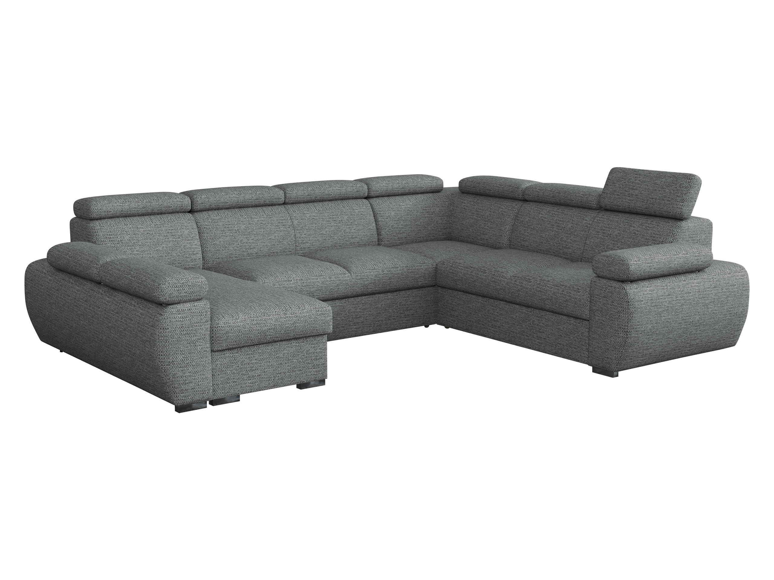 WOHNLANDSCHAFT Boston U, Seite: Links - LC+2P+R+2R - Chromfarben/Silberfarben, Holz/Textil (325/98/260cm) - MIRJAN24