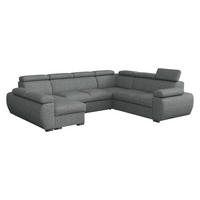 WOHNLANDSCHAFT Boston U, Seite: Links - LC+2P+R+2R - Chromfarben/Silberfarben, Holz/Textil (325/98/260cm) - MIRJAN24