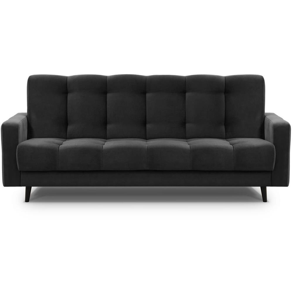 3-SITZER Schlafsofa Nancy Bis schwarz - Schwarz, Holz/Textil (220/89/93cm) - Beautysofa