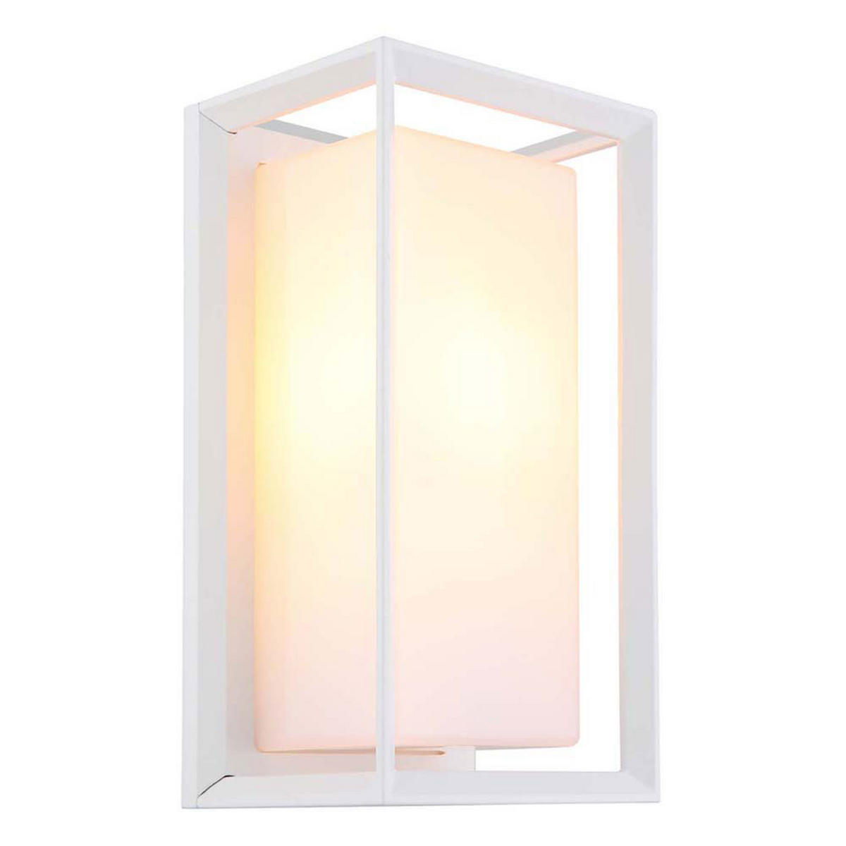 AUSSEN-WANDLEUCHTE Aluminium Weiß Matt Satiniert - Weiß, Metall (13/24.8/12.2cm) - Globo Lighting