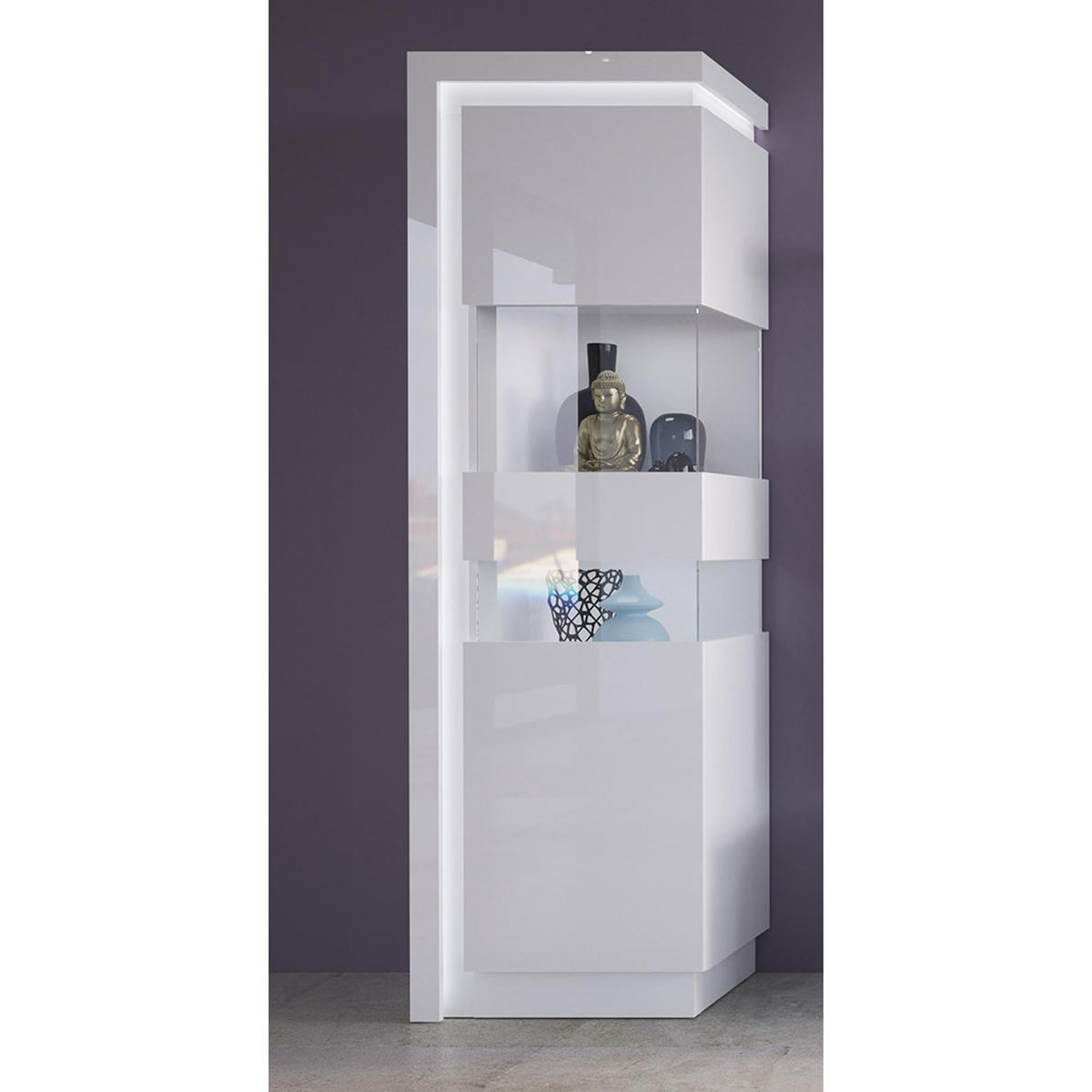 WOHNZIMMER-SET 4-TLG. Lyndhurst-129 - Weiß, Holzwerkstoff (329/190/42cm) - Lomado