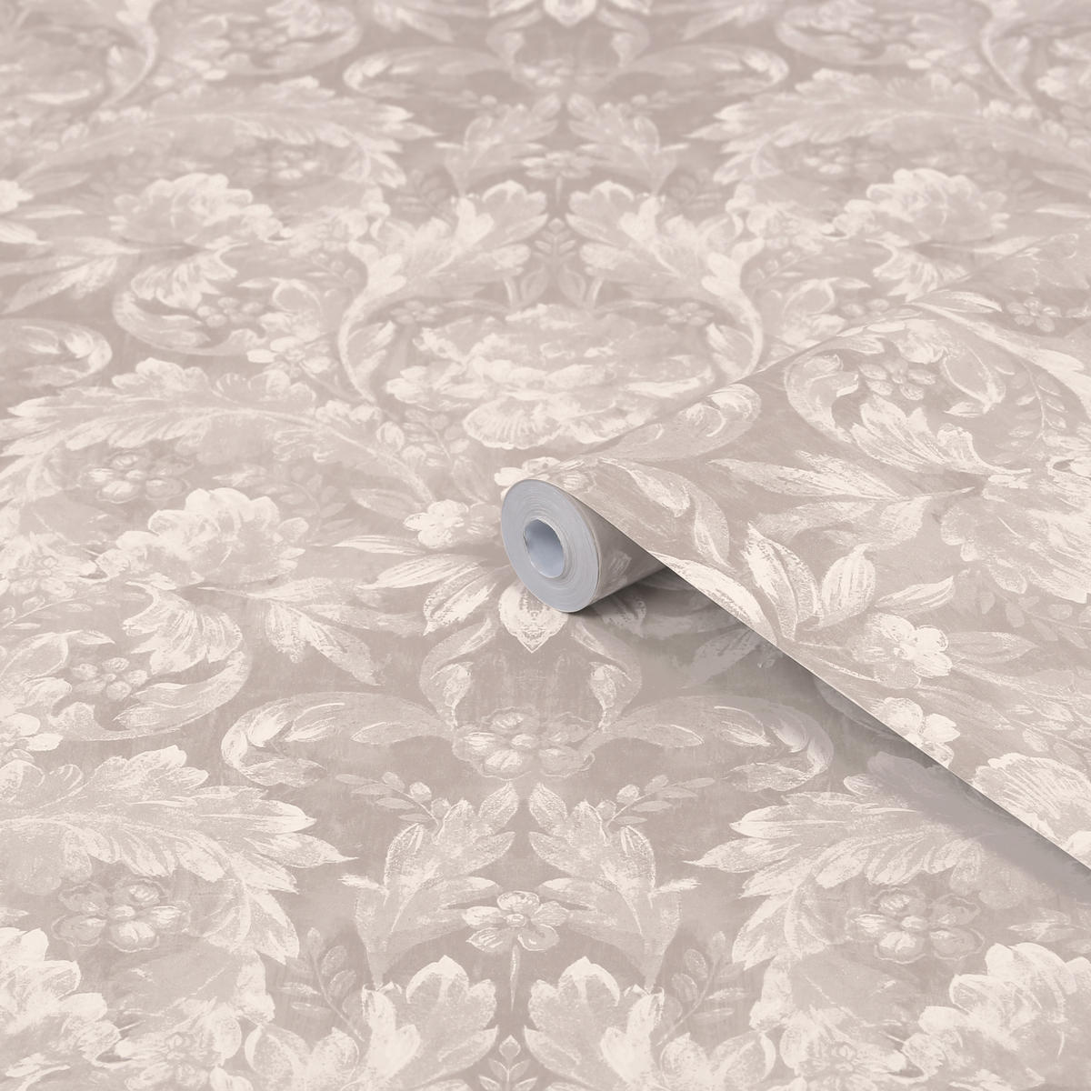 VLIESTAPETE Apolline Taubengrau | Beige Grau | Damast Botanisches Design | 10mx52cm - Grau, Papier/Kunststoff (1000/1000cm) - LAURA ASHLEY