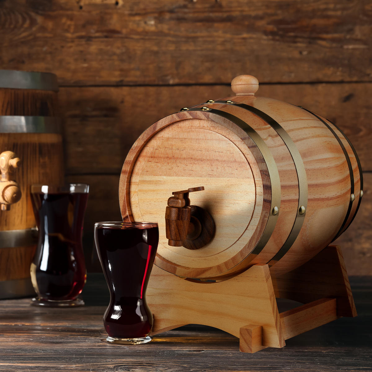 SUD pálenky - svetlohnedá, kov/drevo (18.5/25/27cm) - Relaxdays