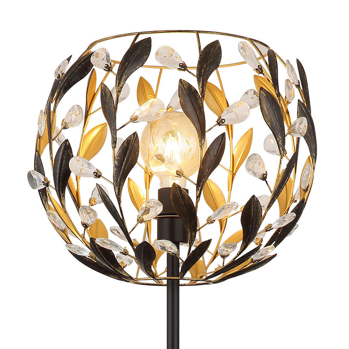 LED STEHLEUCHTE MIKA Schwarz Gold - Schwarz, Metall (40/40/157cm) - Globo Lighting