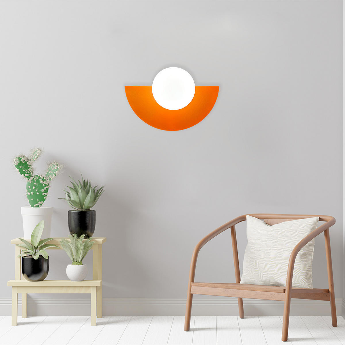 WANDLEUCHTE Innen Vintage 20/13 cm - Orange, Glas/Metall (20/13cm) - Bamyum