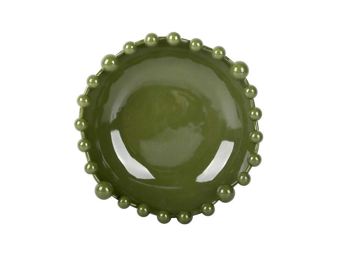 SCHALE Cadiz Dotty Waved Grün 26.8/26.2/8.5 cm - Grün, Stein (8cm) - Present Time