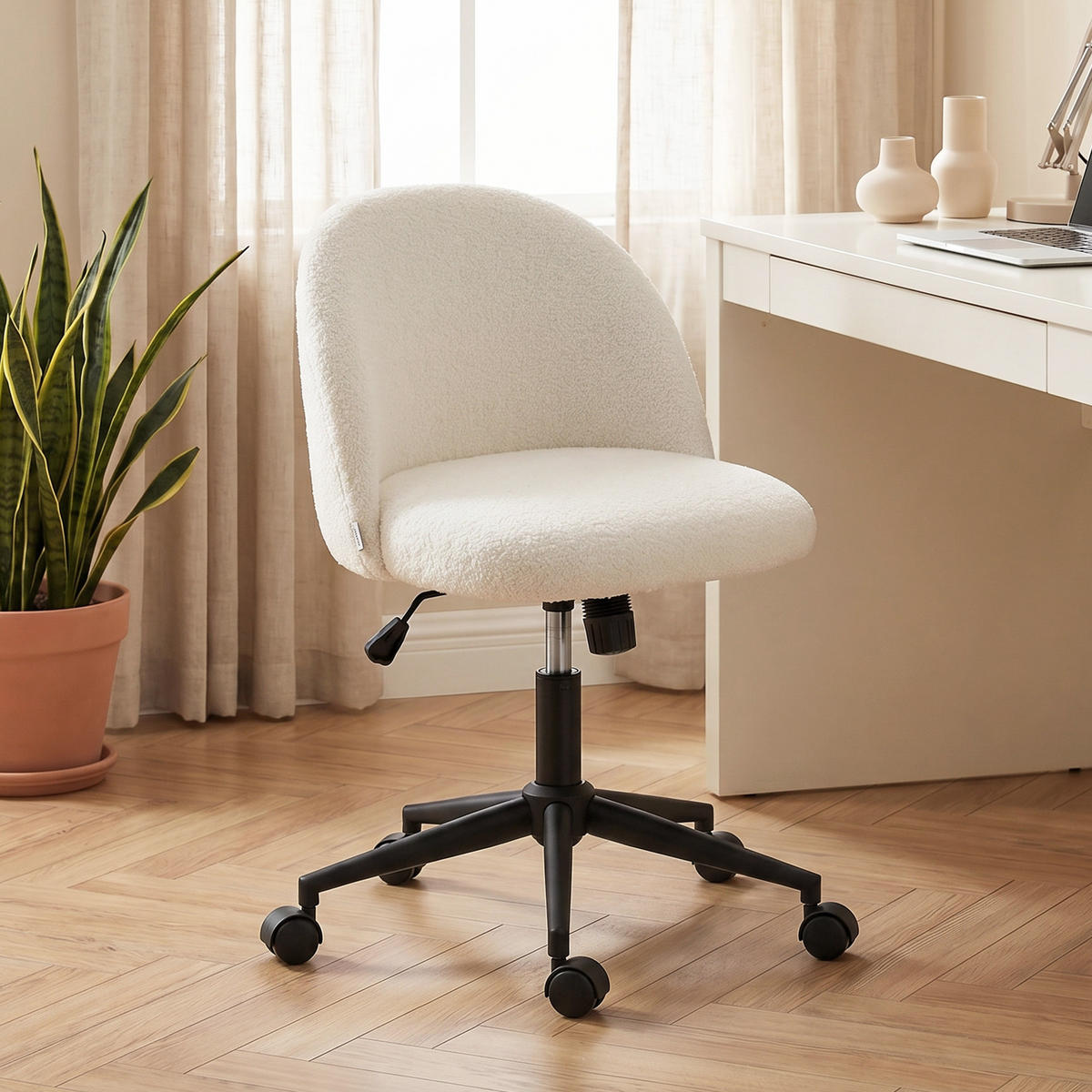 BÜROSTUHL Creme 59.0/52.0/84.5 cm - Creme, Textil (52/84.5/59cm)