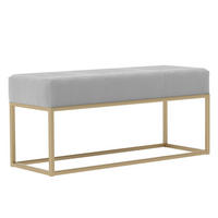 POLSTERBANK STELLA 90 cm Metallgestell, Gold / Grau - Goldfarben/Grau, Textil/Metall (90/44/30cm) - Idohome