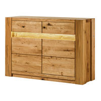 SIDEBOARD Wildeiche 123x40x85 natur geölt KENT #130 - Braun, Holz (123/85/40cm) - Massivmoebel24