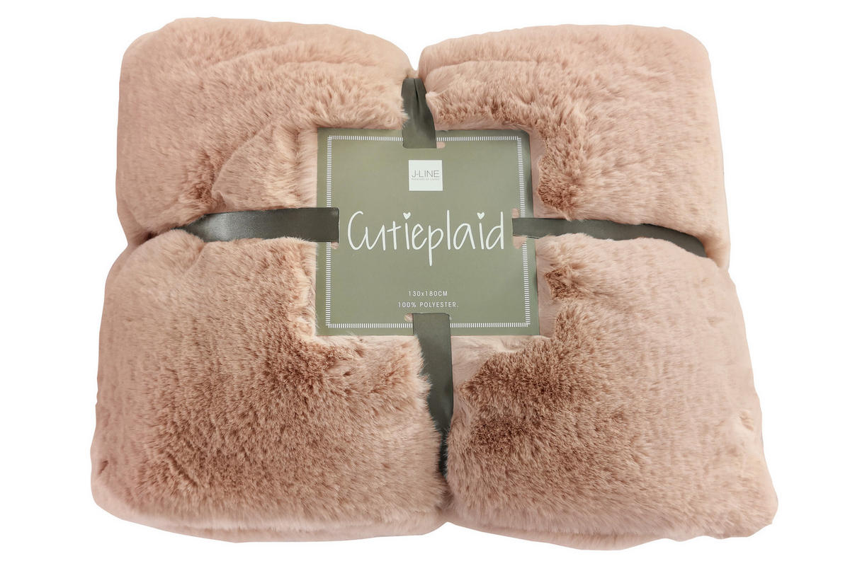 PLAID CUTIE - Textilwaren - Hellrosa - 180/130/3 cm - Hellrosa, Textil (130/180cm) - J-Line