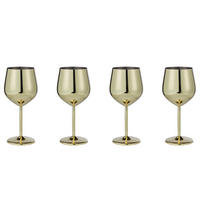 WEINGLÄSER (4er Set) Manhattan Lounge 400 ml - Goldfarben, Metall (0.4L) - Butlers