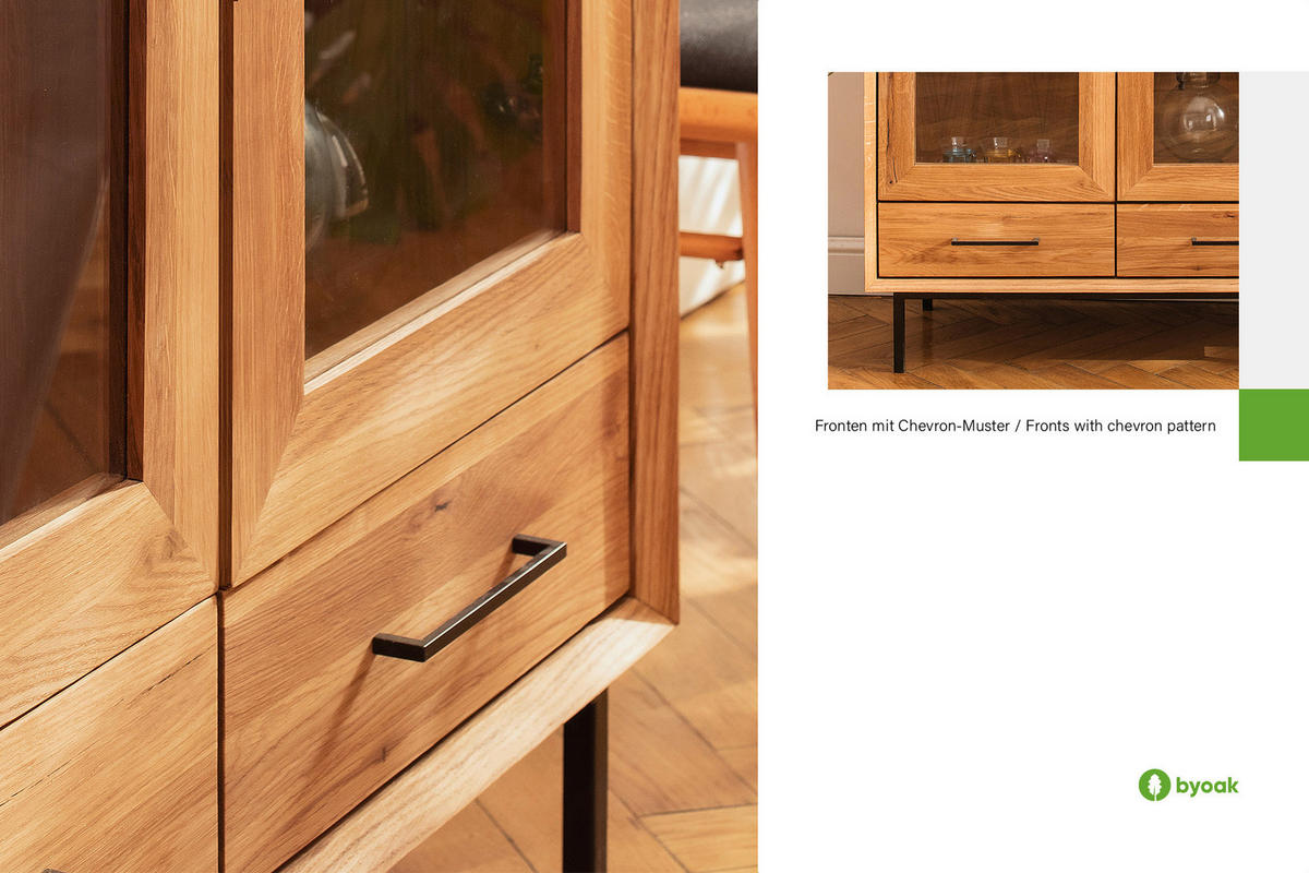SIDEBOARD LEON Wildeiche - Wildeiche, Holz (144/95/45cm) - byoak