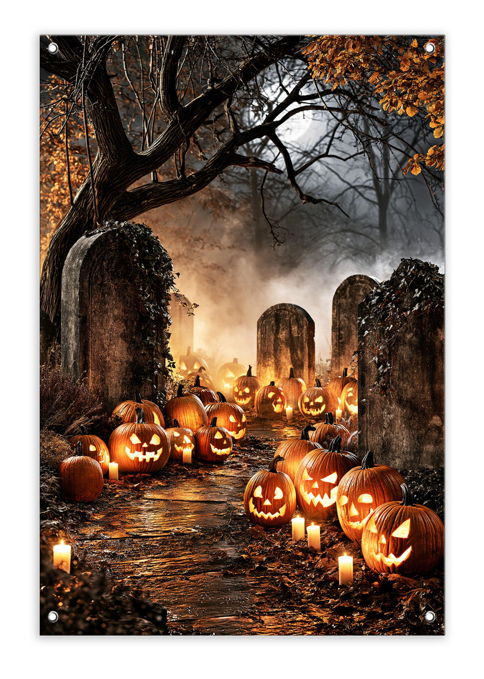 GARTEN-POSTER 60x90 cm gruselige Halloween-Deko - Orange, Kunststoff (60/90/2cm) - artissimo