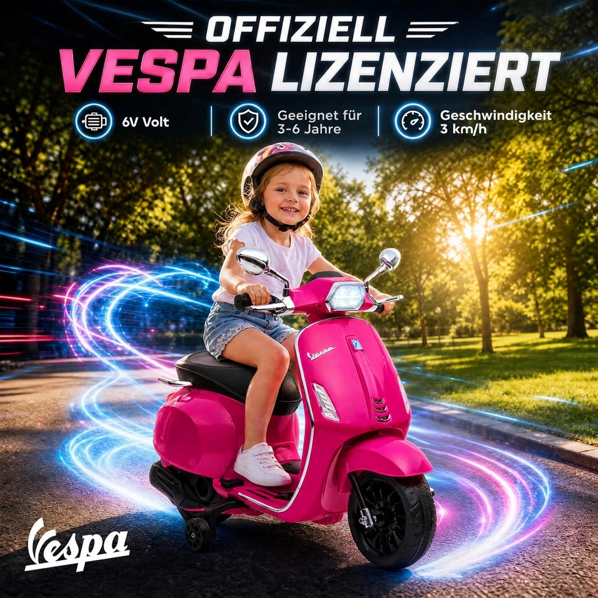 KINDER-ELEKTRO-MOTORRAD Kunststoff Metall Rosa - Rosa, Kunststoff (107/47/73cm) - AIYAPLAY