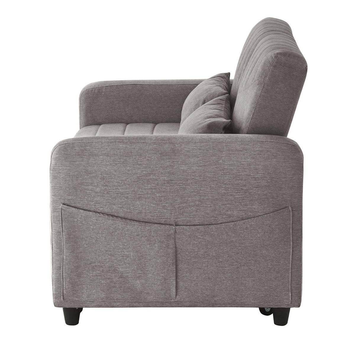 SOFABETT mit Schlaffunktion 166x95 cm Baumwoll-Leinen Grau - Grau, Metall (77/82.5/114cm) - Meubliv