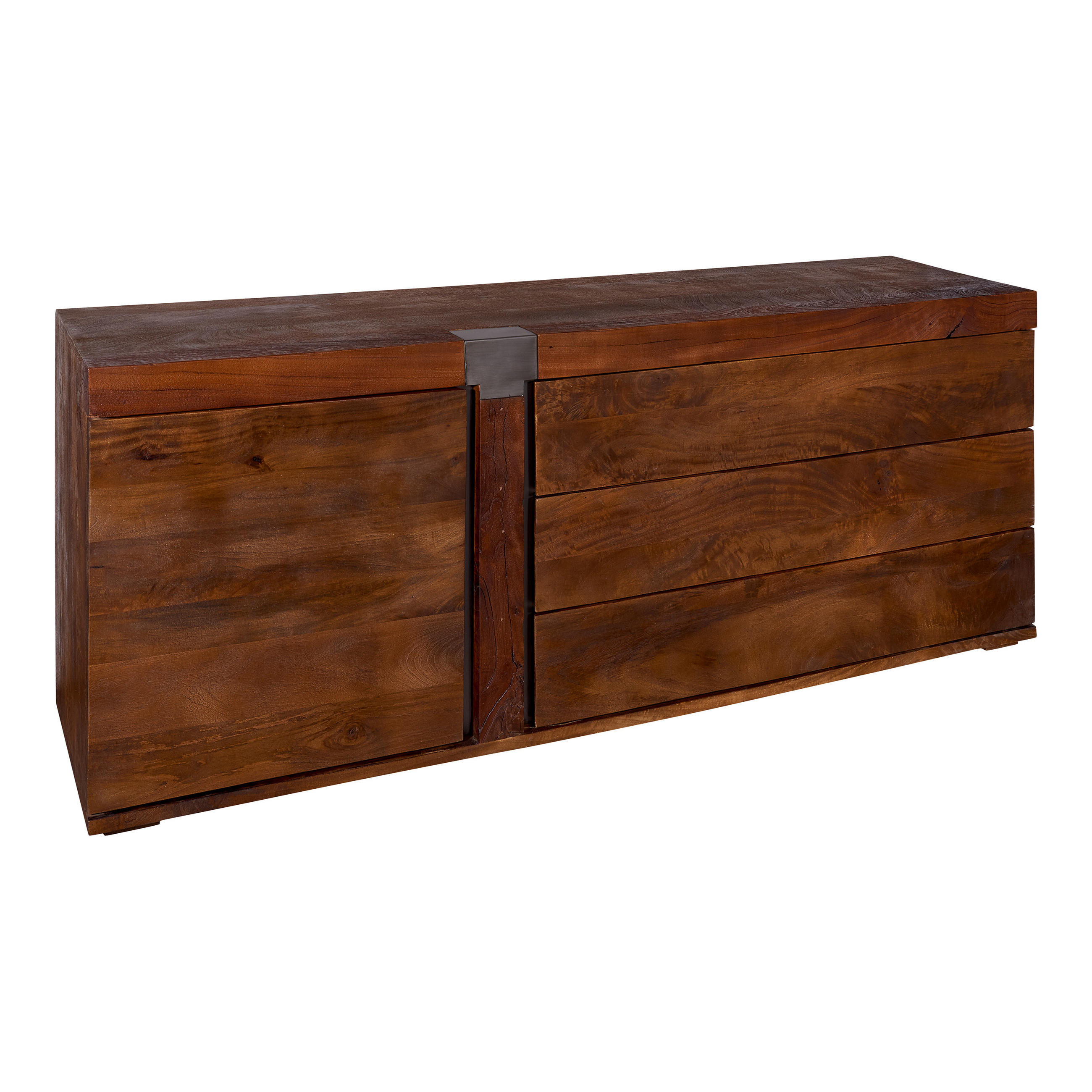 SIDEBOARD Mango 180x45x75 braun lackiert Amsterdam #11 - Braun, Holz (180/75/45cm) - Massivmoebel24