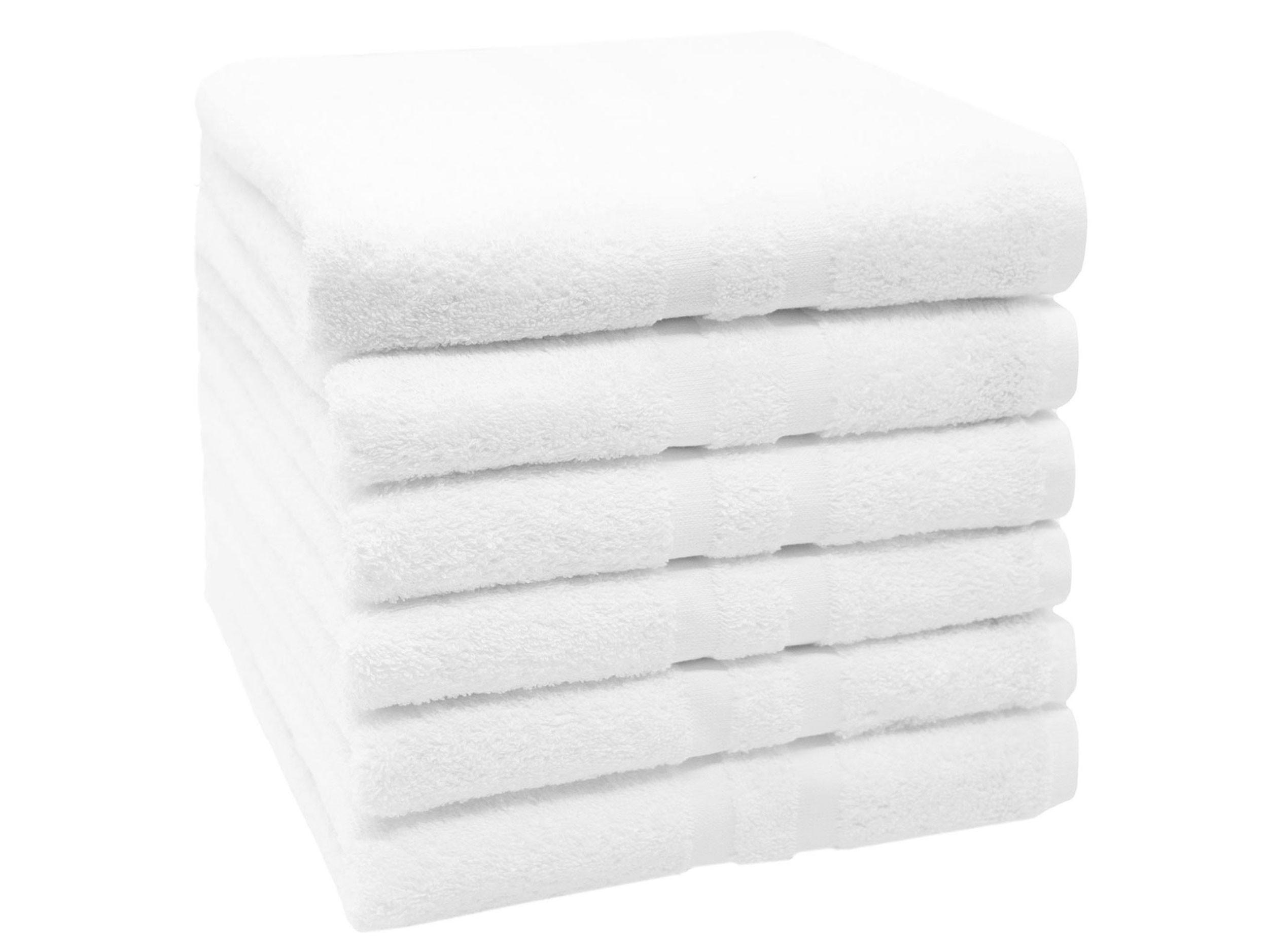 HANDTÜCHER, 6er-Set, 50x100 cm, 100% Baumwolle, Weiß - Weiß, Textil (50/100cm) - Zollner