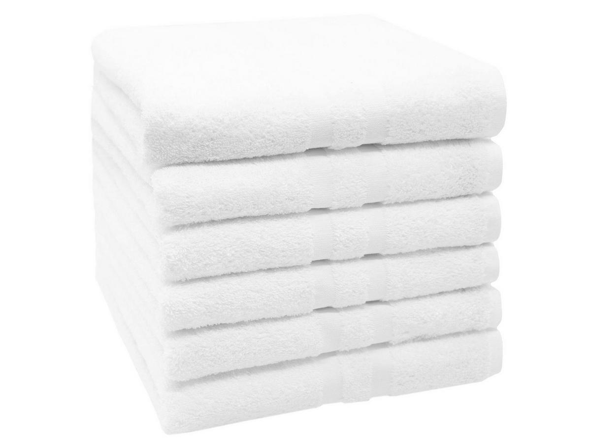 HANDTÜCHER, 6er-Set, 50x100 cm, 100% Baumwolle, Weiß - Weiß, Textil (50/100cm) - Zollner