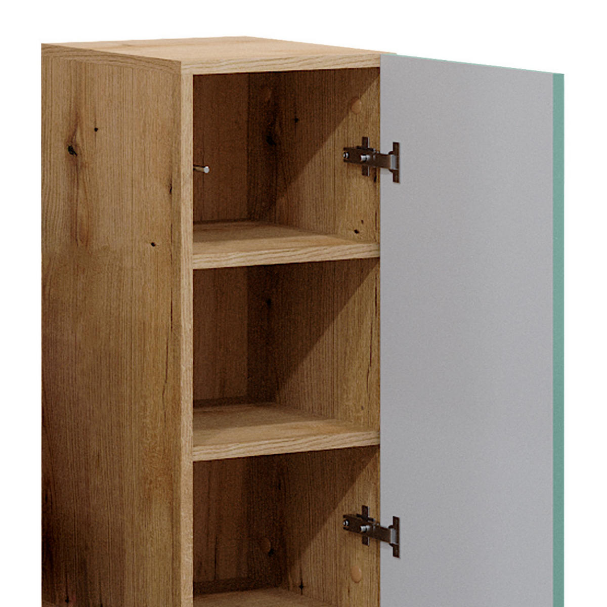 MIDISCHRANK Rudi Mintgrün 30.3 x 80.3 cm mit Tür - Braun/Mintgrün, Holzwerkstoff (30.3/80.3/31.2cm) - Vicco