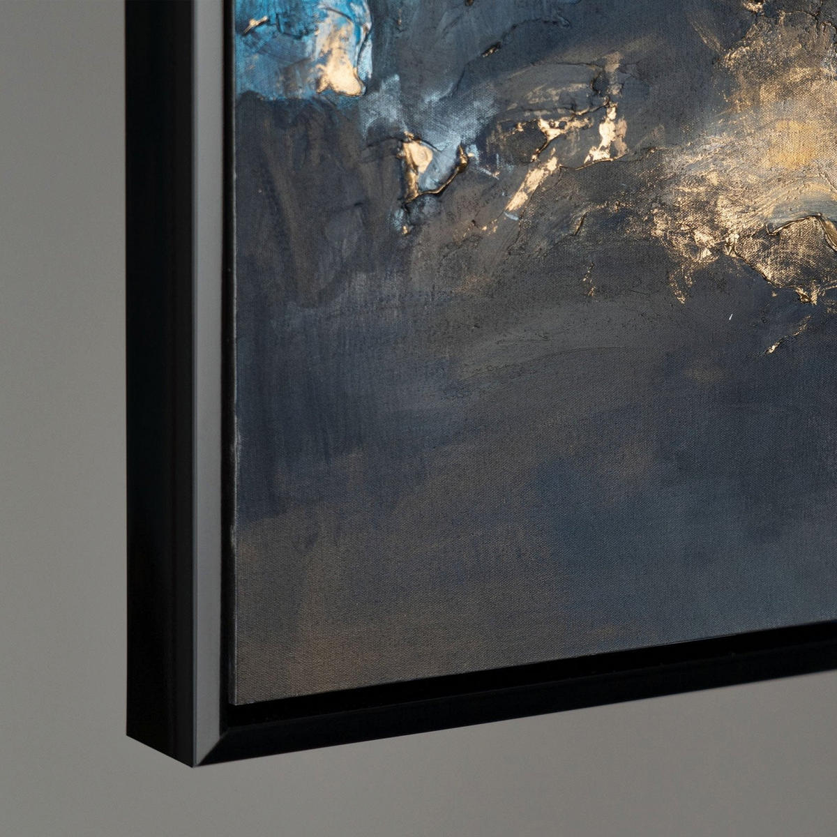 GEMÄLDE Elegante Abstraktion II Schattenfugenrahmen Schwarz 180x120 cm - Schwarz, Holz (180/120cm) - YS-art gallery