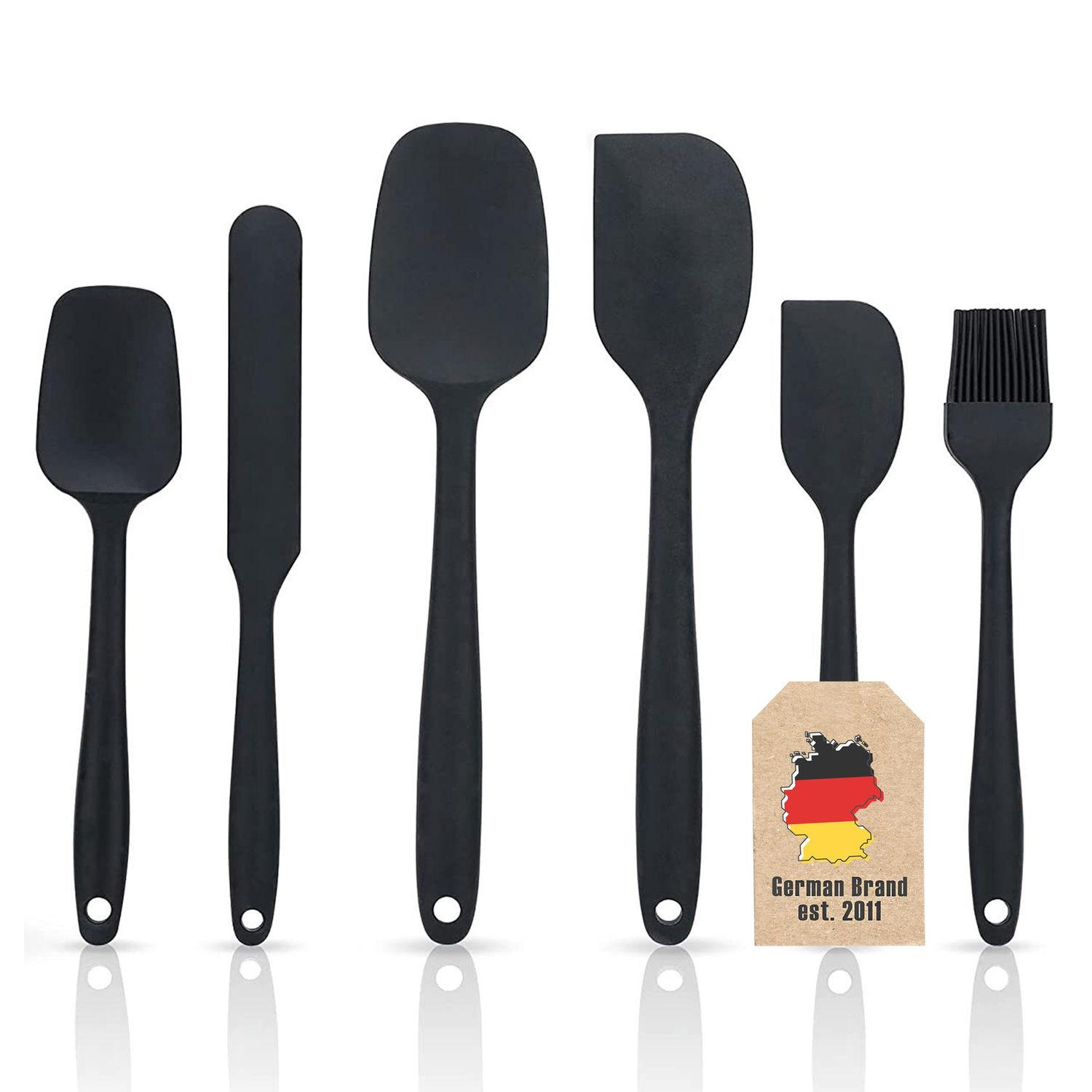 SPATEL-SET (6-tlg.) - Schwarz, Kunststoff (6/2/26.9cm) - Intirilife