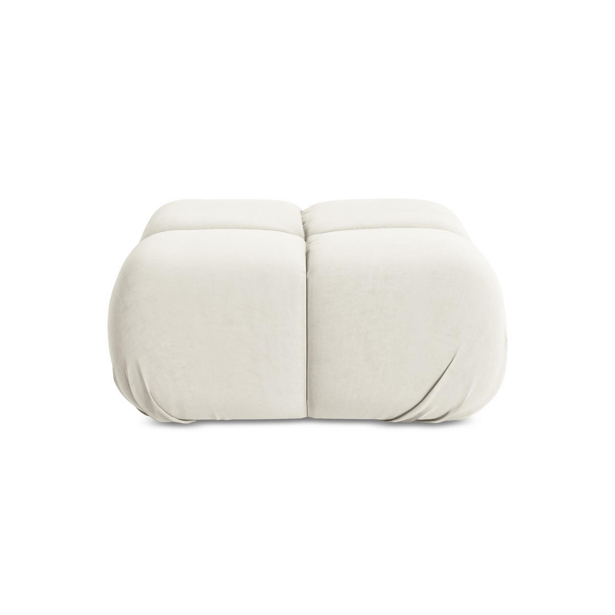 POUF Samt Stoff Beige - Beige/Creme, Kunststoff/Textil (95/41/95cm) - LaMiaSofa