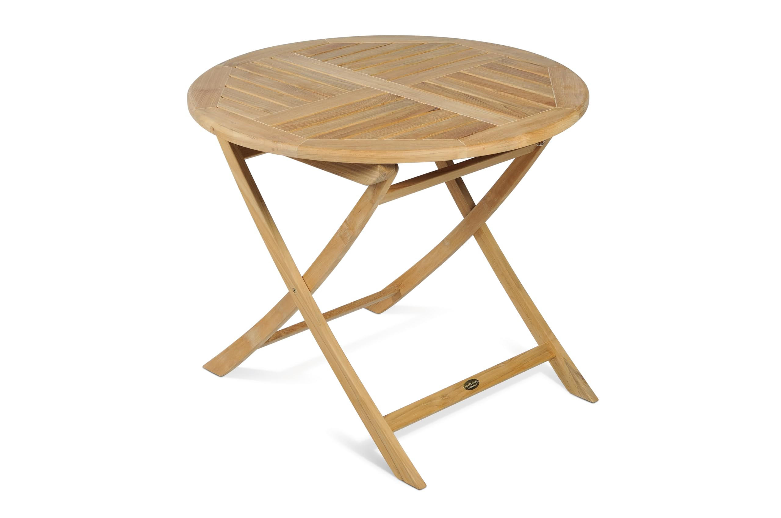 GARTENTISCH Mike klappbar rund Klapptisch - Braun, Holz (90/90/75cm) - DELUKE