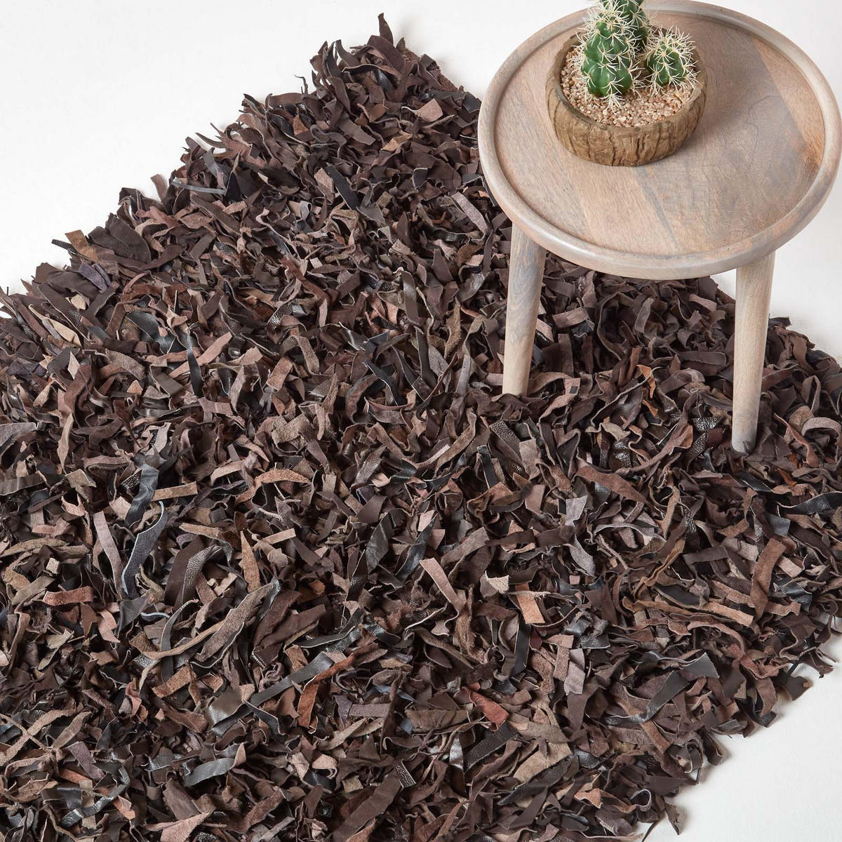 SHAGGY-TEPPICH Dallas 120/180 cm - Dunkelbraun, Leder (120/180cm) - Homescapes