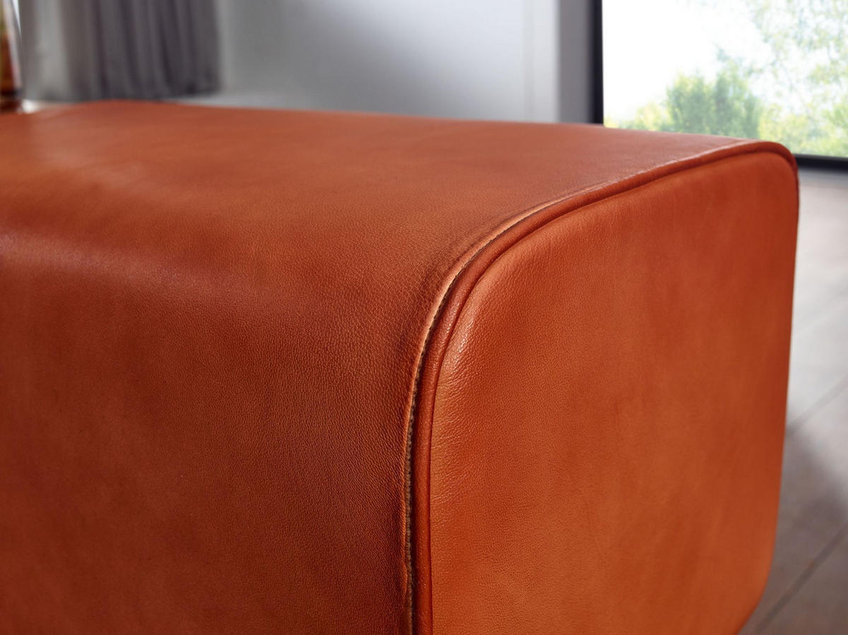 SITZBANK Massivholz Stoffbezug mit 2 Schubladen, Braun 120x30x56 cm - Braun, Mangoholz/Leder (120/56/30cm) - KADIMA DESIGN