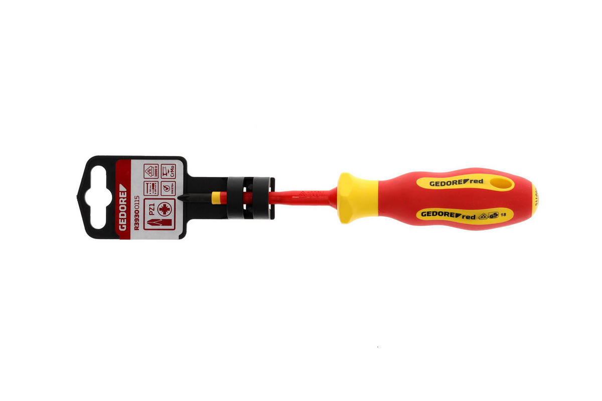 R39300115 VDE-SCHRAUBENDREHER PZ1 80 MM - Multicolor, Kunststoff/Metall (7/23cm) - Gedore