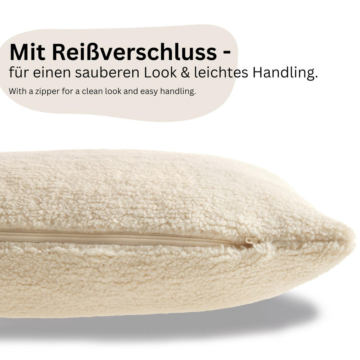 ZIERKISSENHÜLLE TEDDY - Creme, Textil (45/45cm) - Tom Tailor