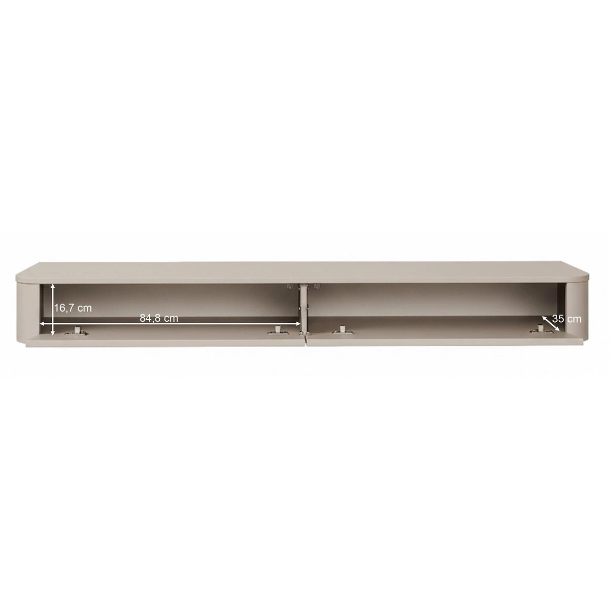 TV stolík Luvio závesný kašmírovo sivý 175/20/39 cm - taupe, kompozitné drevo (175/20/39cm) - Selsey