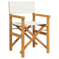 REGIESTUHL Klappbar Creme Massivholz Teak - Creme, Holz (55/85/54cm) - vidaXL
