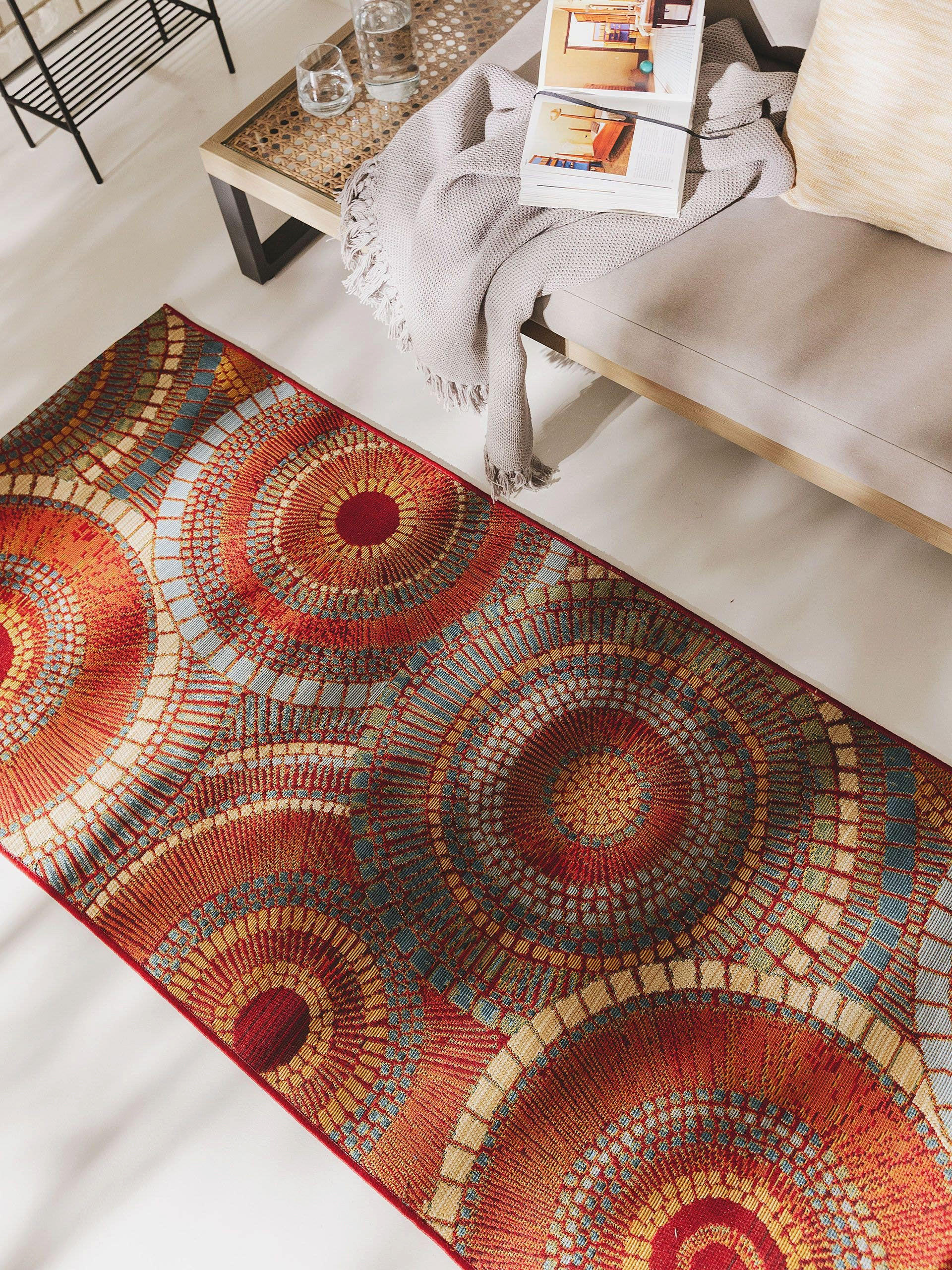 Thumbnail - benuta Nest Outdoorteppich, Orange, Textil, Abstrakt, Rechteckig, 80x250 cm, Oeko-Tex® Standard 100, wasserabweisend, Te...
