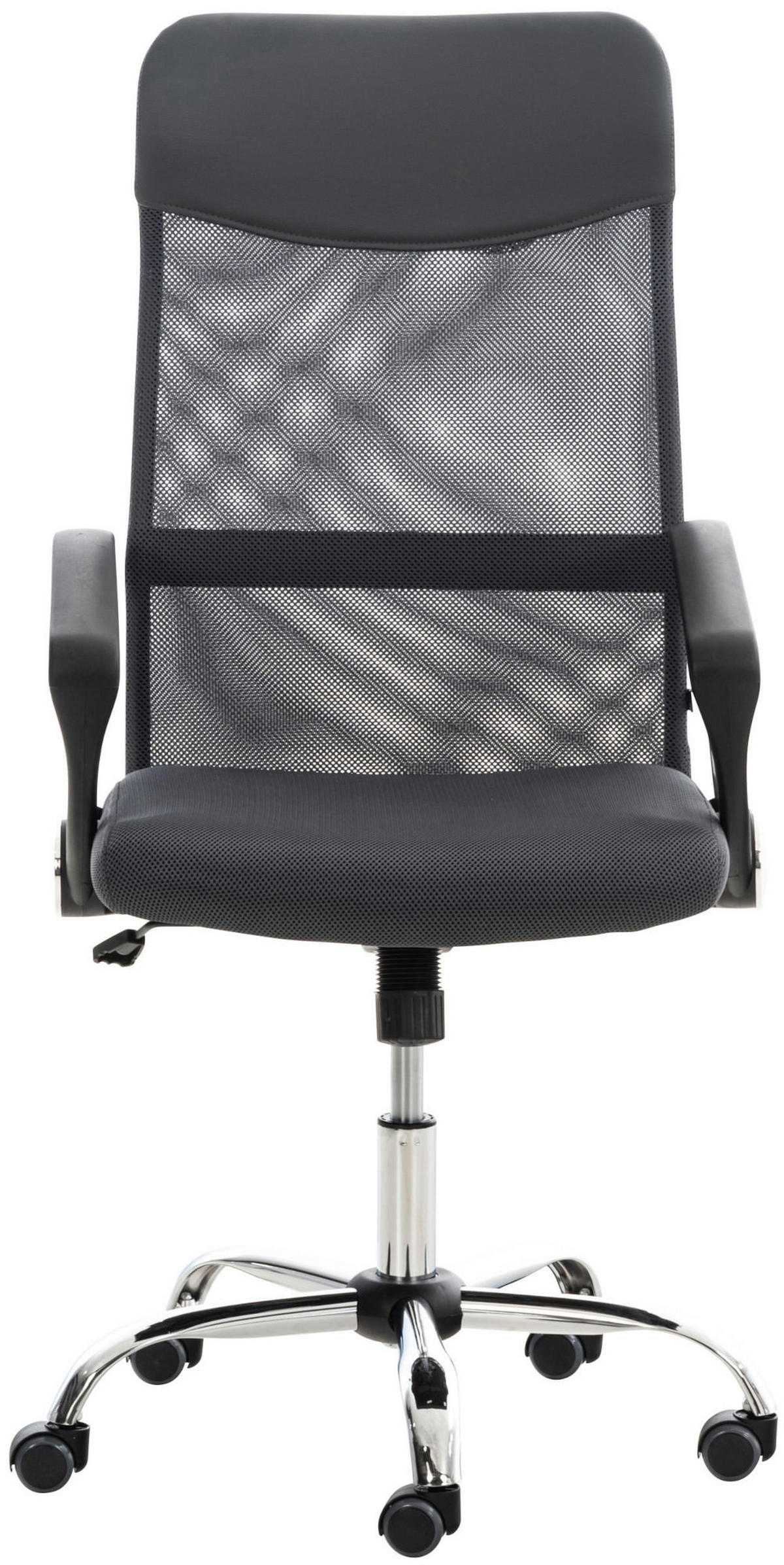 DREHSTUHL Lederlook grau - Chromfarben/Grau, Textil/Metall (60/110/53cm) - CLP