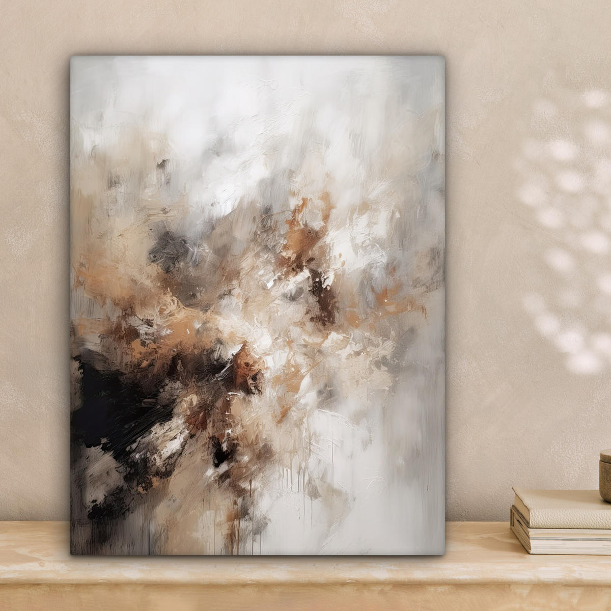 LEINWANDBILD - Farbe - Abstrakt - Beige - Kunst - 30x40 - Bilder - Greige, Textil (30/40cm) - MuchoWow