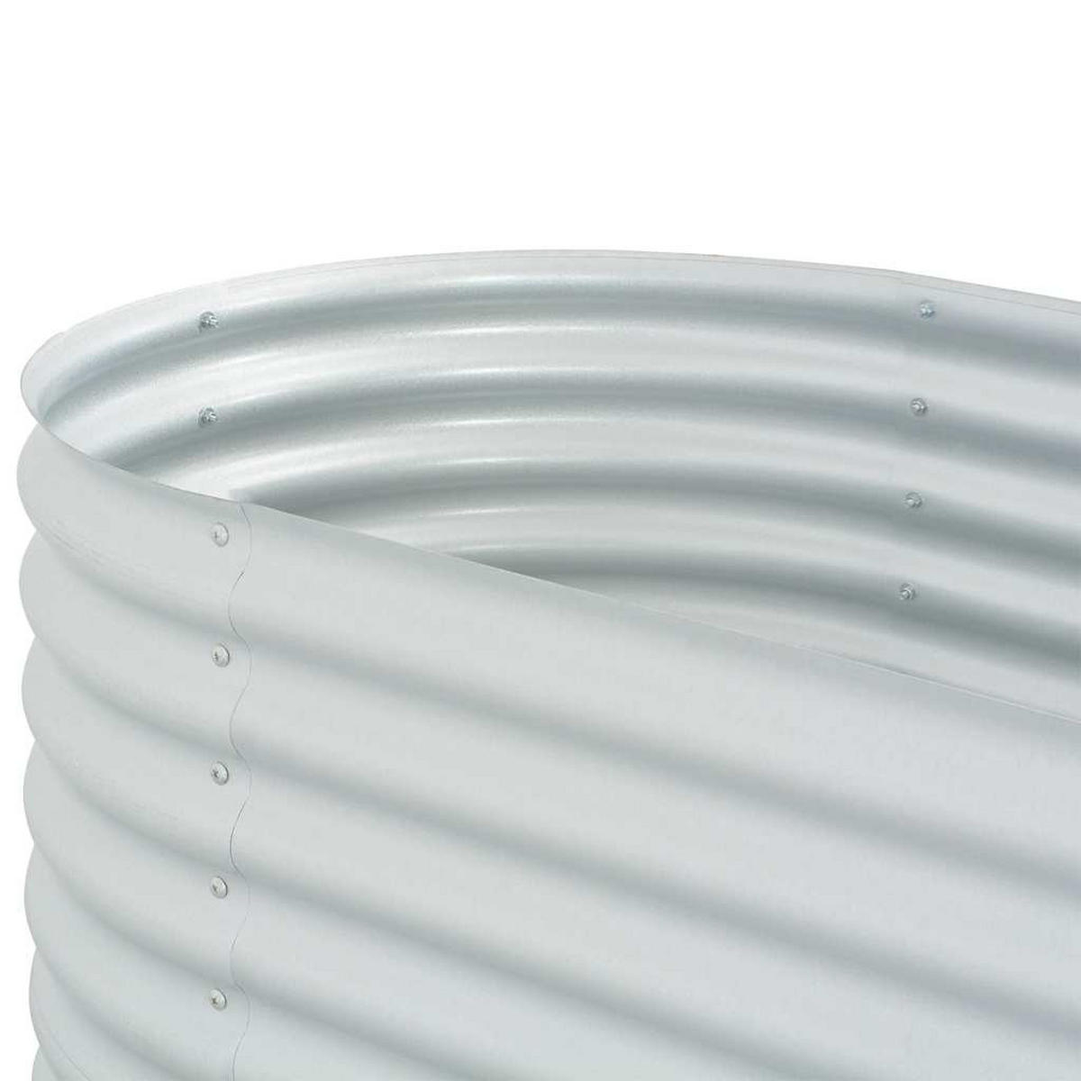 HOCHBEET 240/80/81 cm, aus Verzinkter Stahl, Silber - Silberfarben, Metall (80/81/240cm) - vidaXL